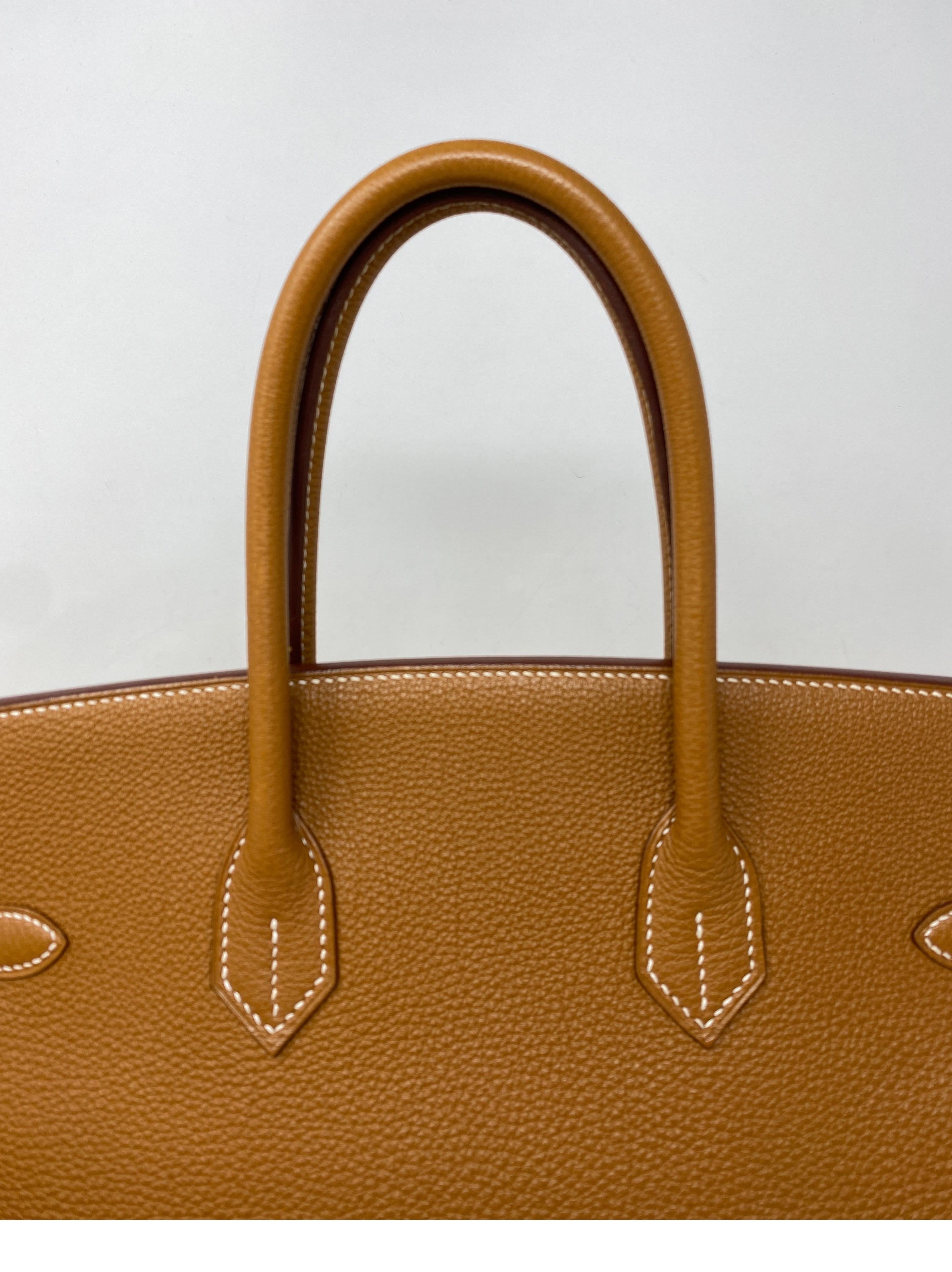 Brown Hermes Gold Birkin 35 Bag