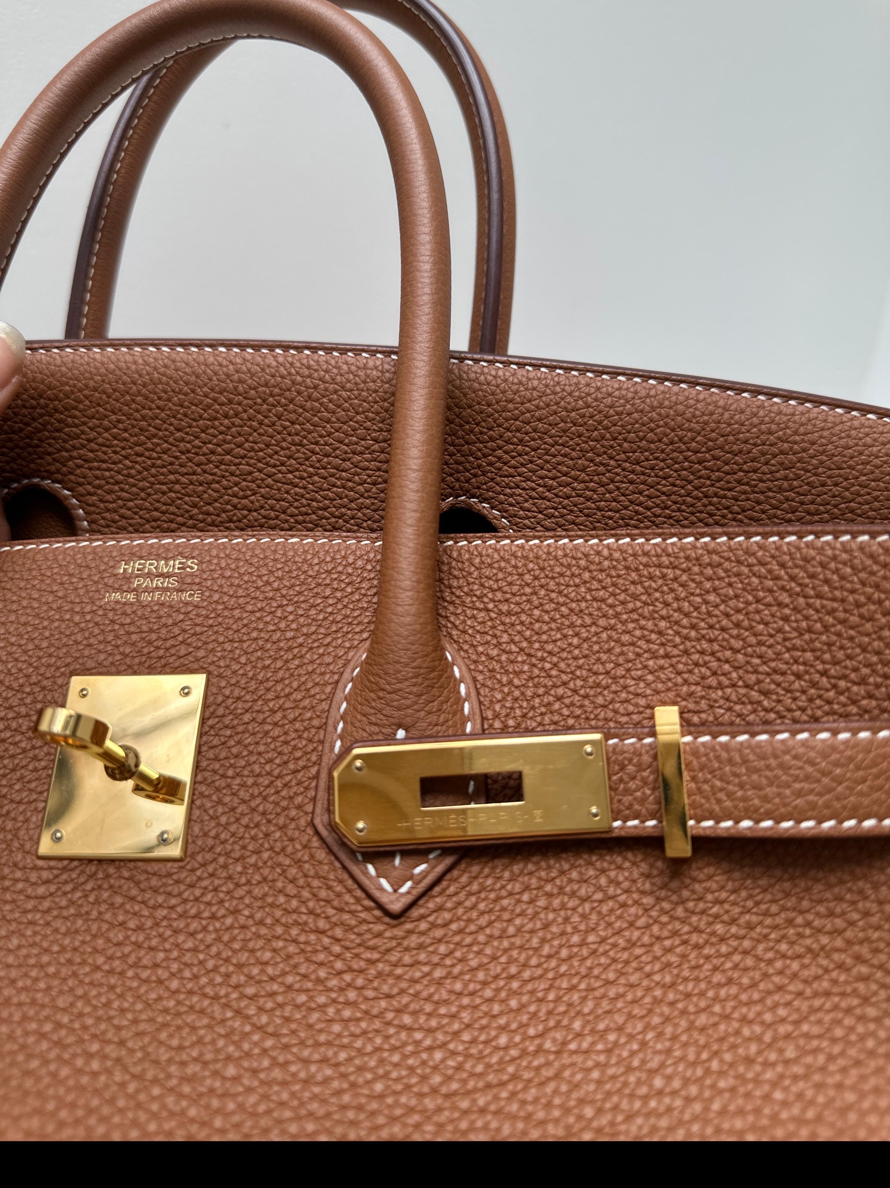Borsa Birkin 35 in oro di Hermes in vendita 2