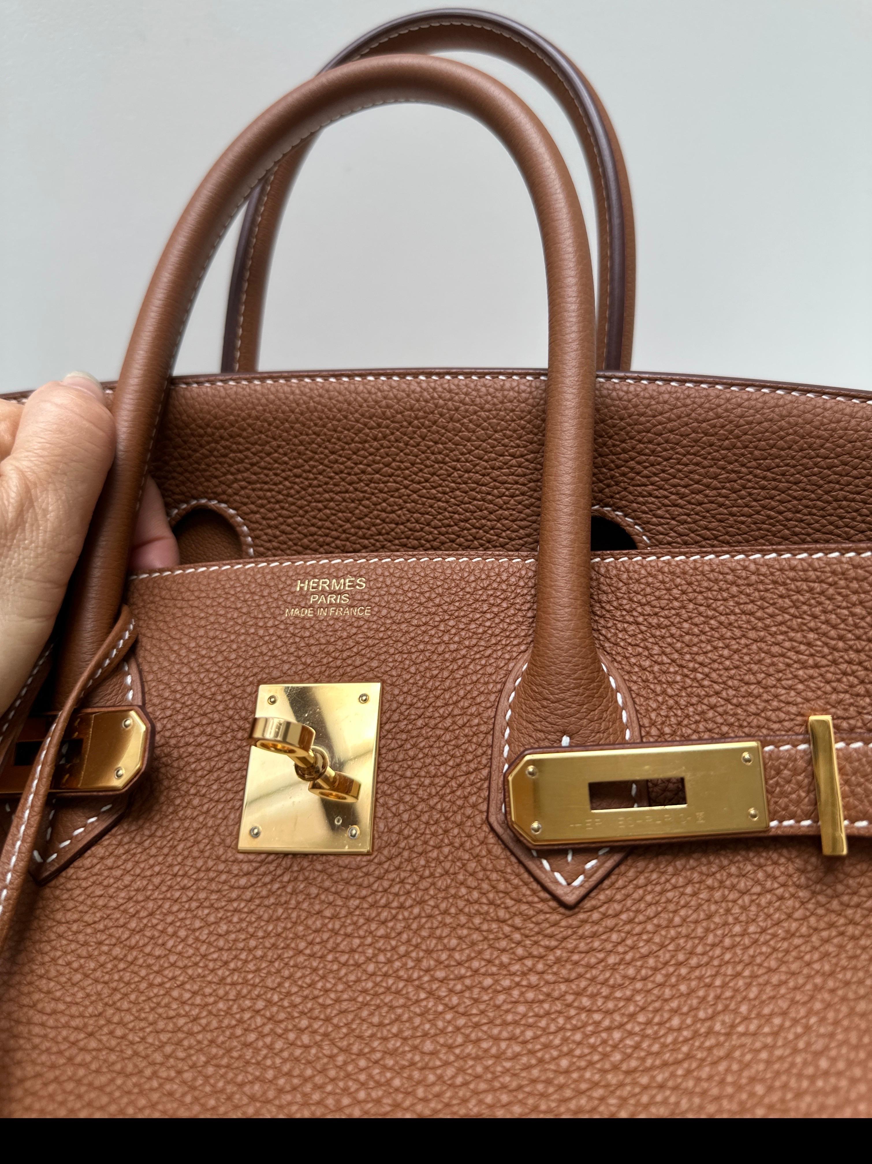Borsa Birkin 35 in oro di Hermes in vendita 3