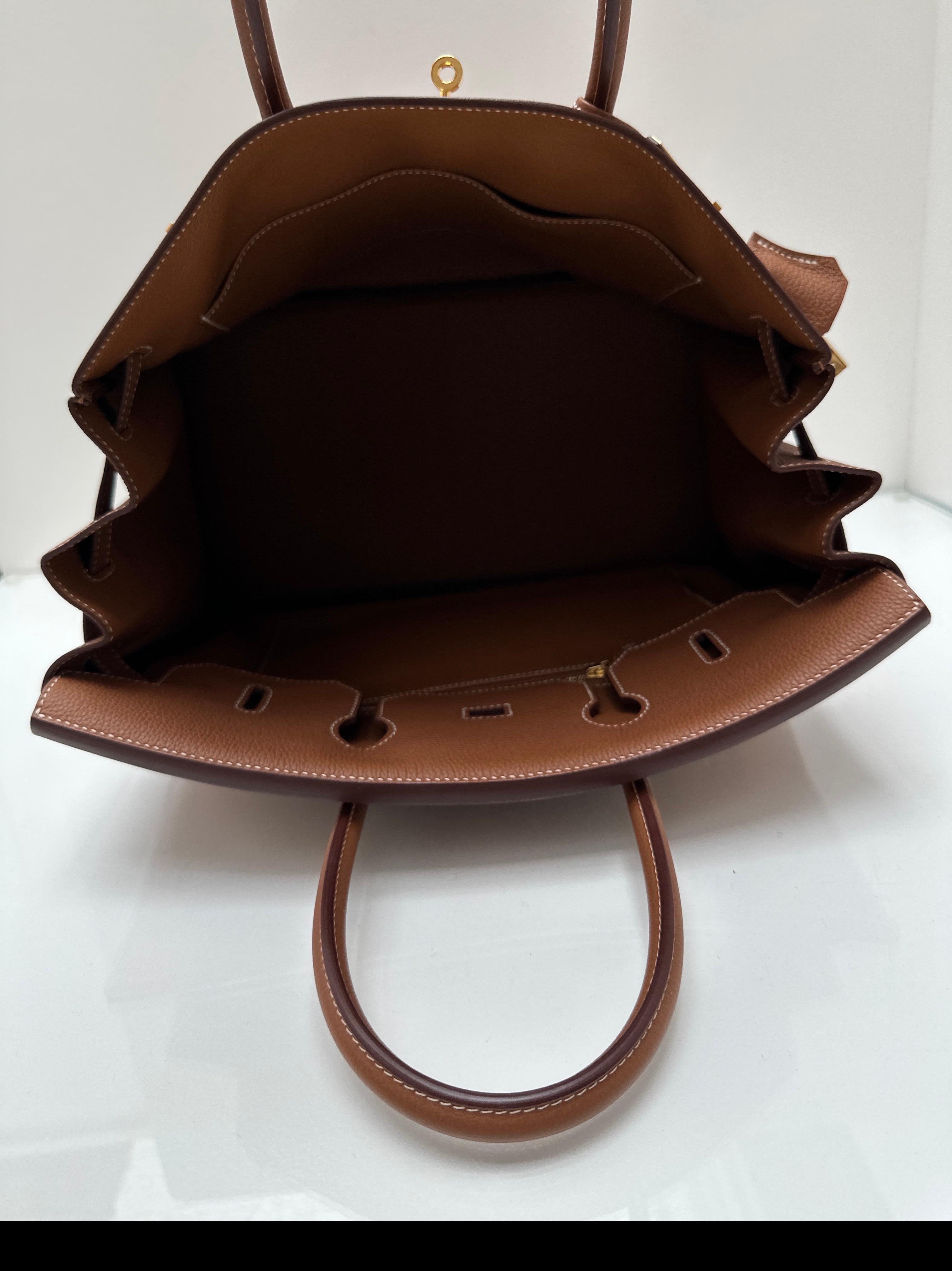 Borsa Birkin 35 in oro di Hermes in vendita 4