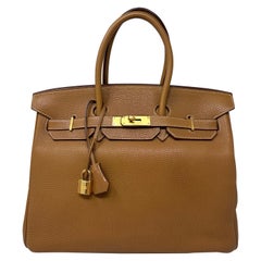 Hermes Gold Birkin 35 Bag