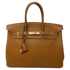 Hermes Gold Birkin 35 Bag