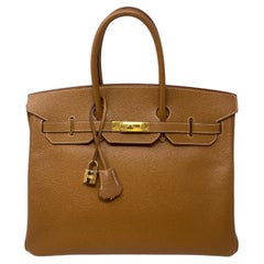 Hermes Gold Birkin 35 Bag