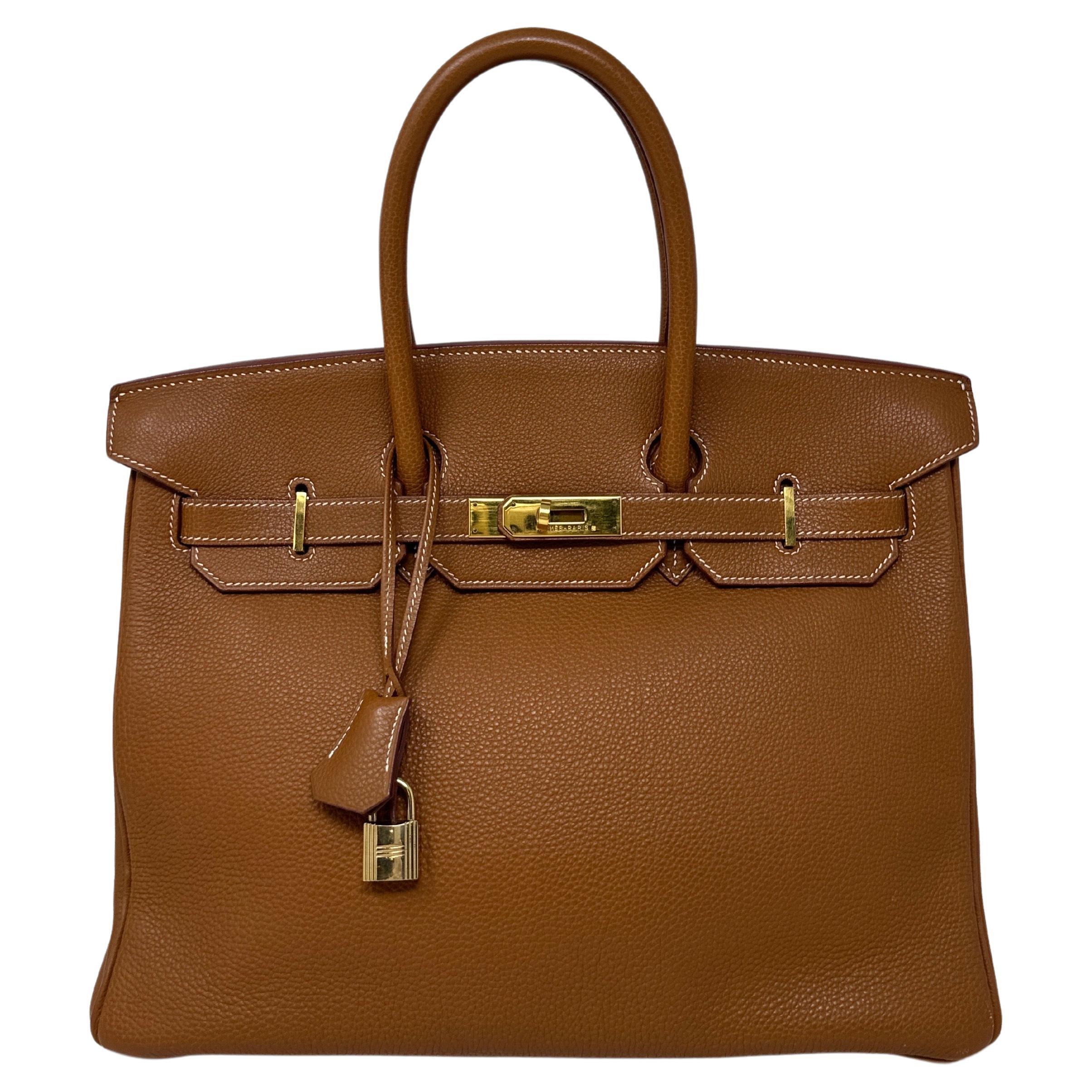 Hermes Gold Birkin 35 Bag  For Sale