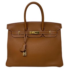 Hermes Gold Birkin 35 Bag 