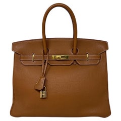 Borsa Birkin 35 in oro di Hermes 