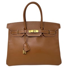 Hermes Gold Birkin 35 Bag 
