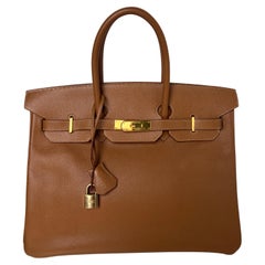 Hermes Gold Birkin 35 Bag