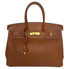 Hermes Gold Birkin 35 Bag