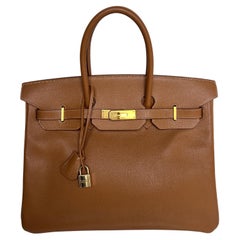 Hermes Gold Birkin 35 Bag