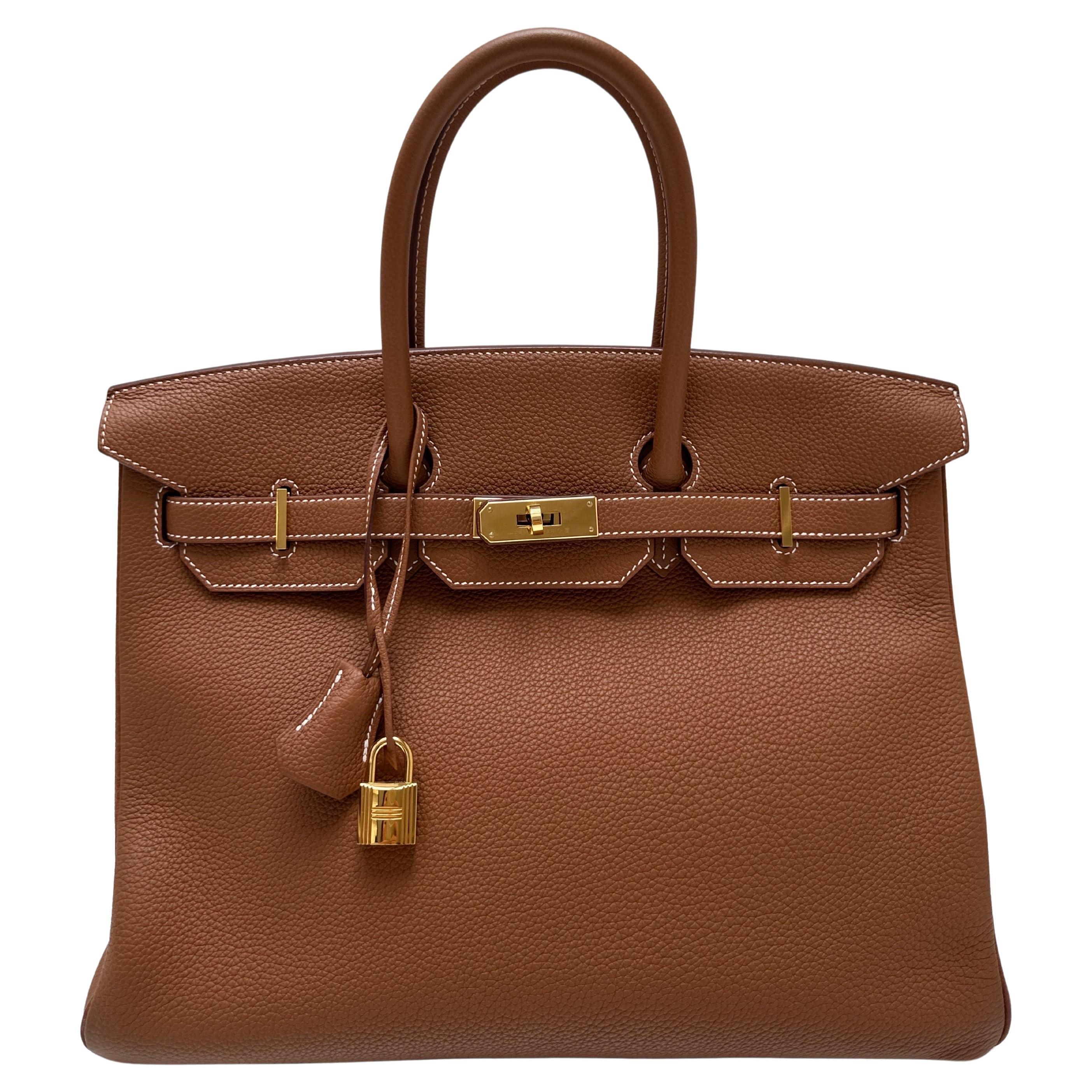 Borsa Birkin 35 in oro di Hermes