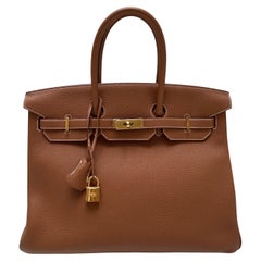 Hermes Gold Birkin 35 Bag