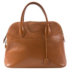 Hermes Gold Bolide 35”Courchevel Leather Handbag