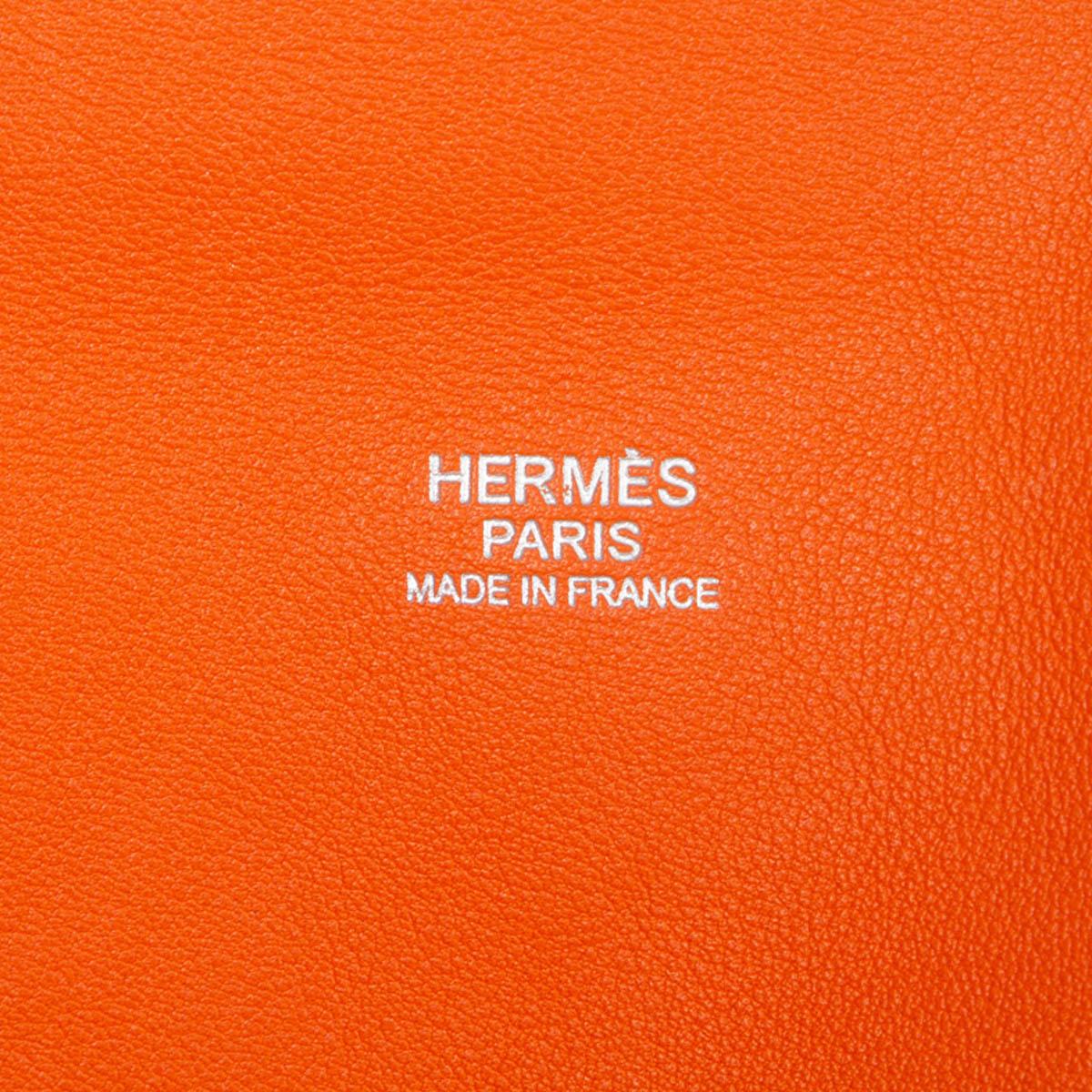 Women's HERMES Gold brown & orange Swift leather TOOLBOX 33 VERSO Bag