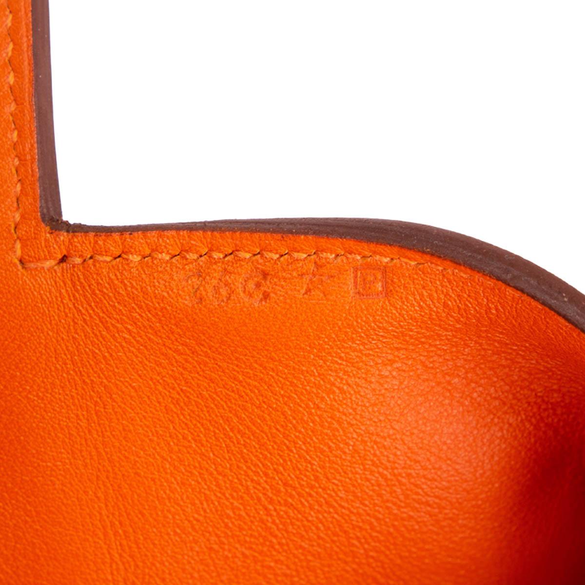 HERMES Gold brown & orange Swift leather TOOLBOX 33 VERSO Bag 1