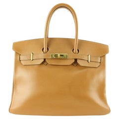 Hermès Gold Brown Togo Leather Birkin 35 44h714s