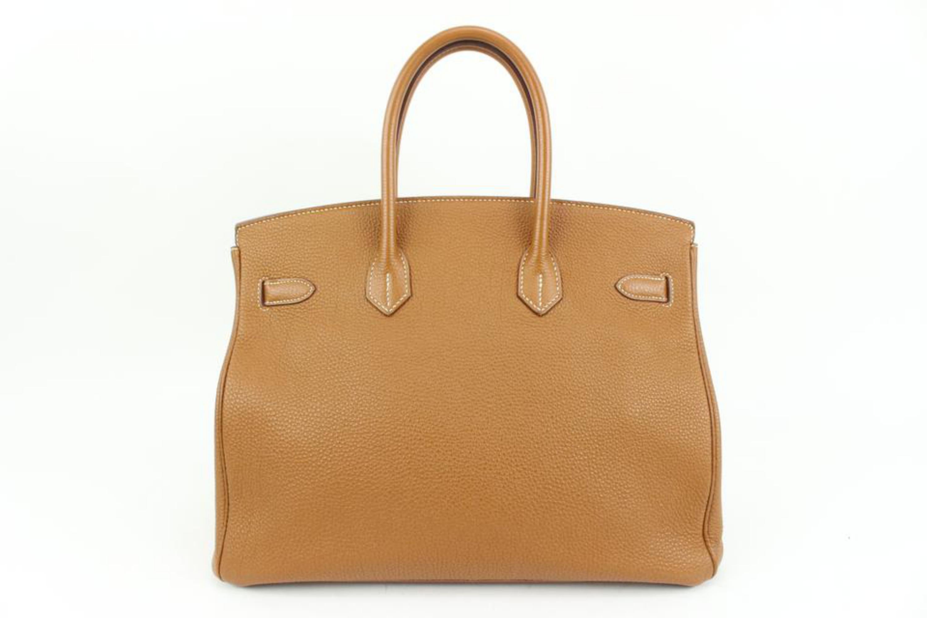 Hermès Gold Brown Togo Leather Birkin 35 98h318s 3