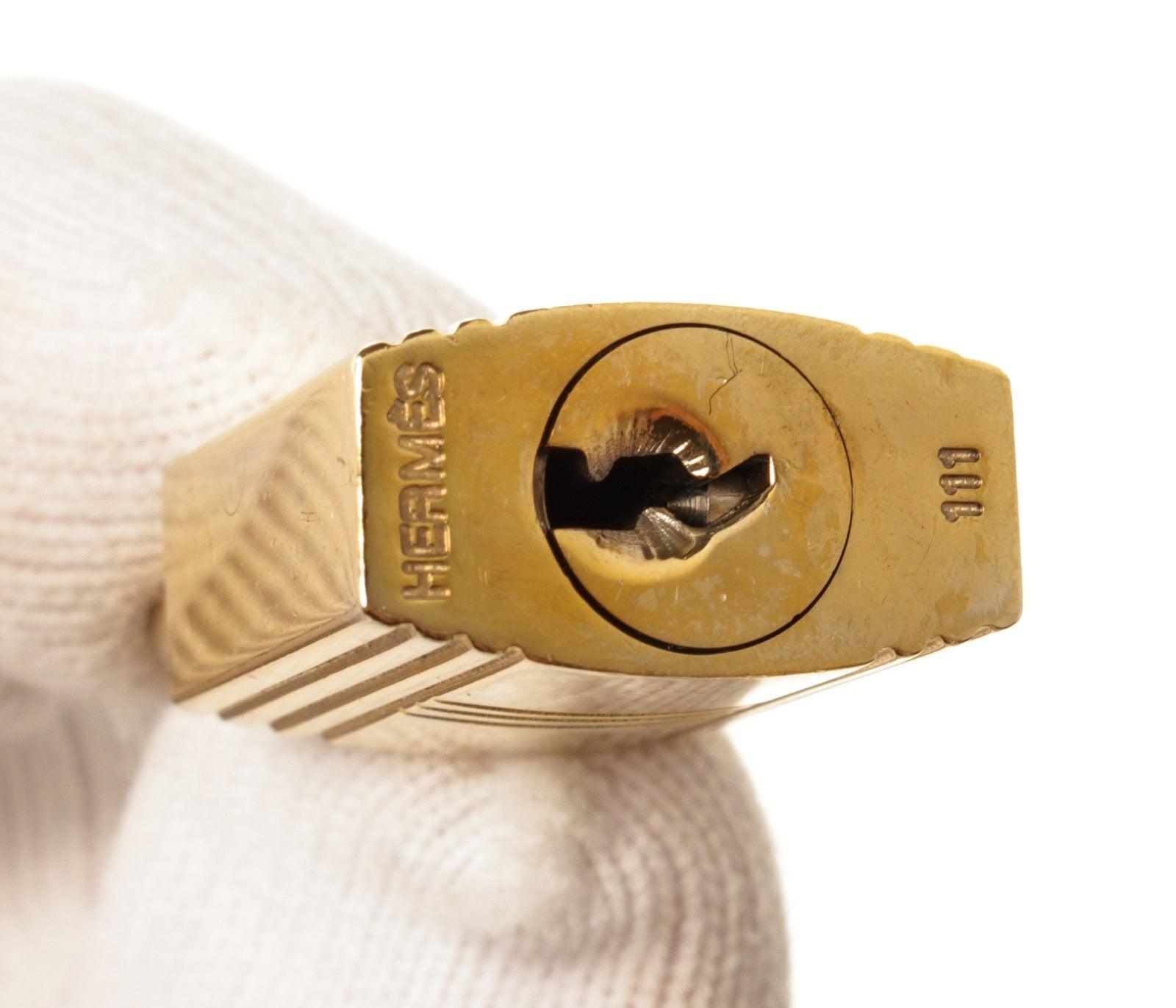 Hermes Gold Cadena Lock Schlüsselanhänger-Set mit Gold-Hartware und gedrehtem Schlossverschluss Damen