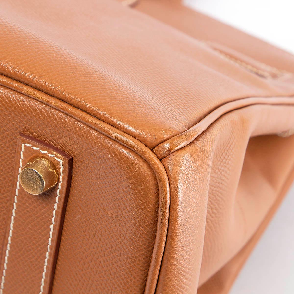 HERMES Gold camel Epsom leather BIRKIN 35 Bag Ghw 6