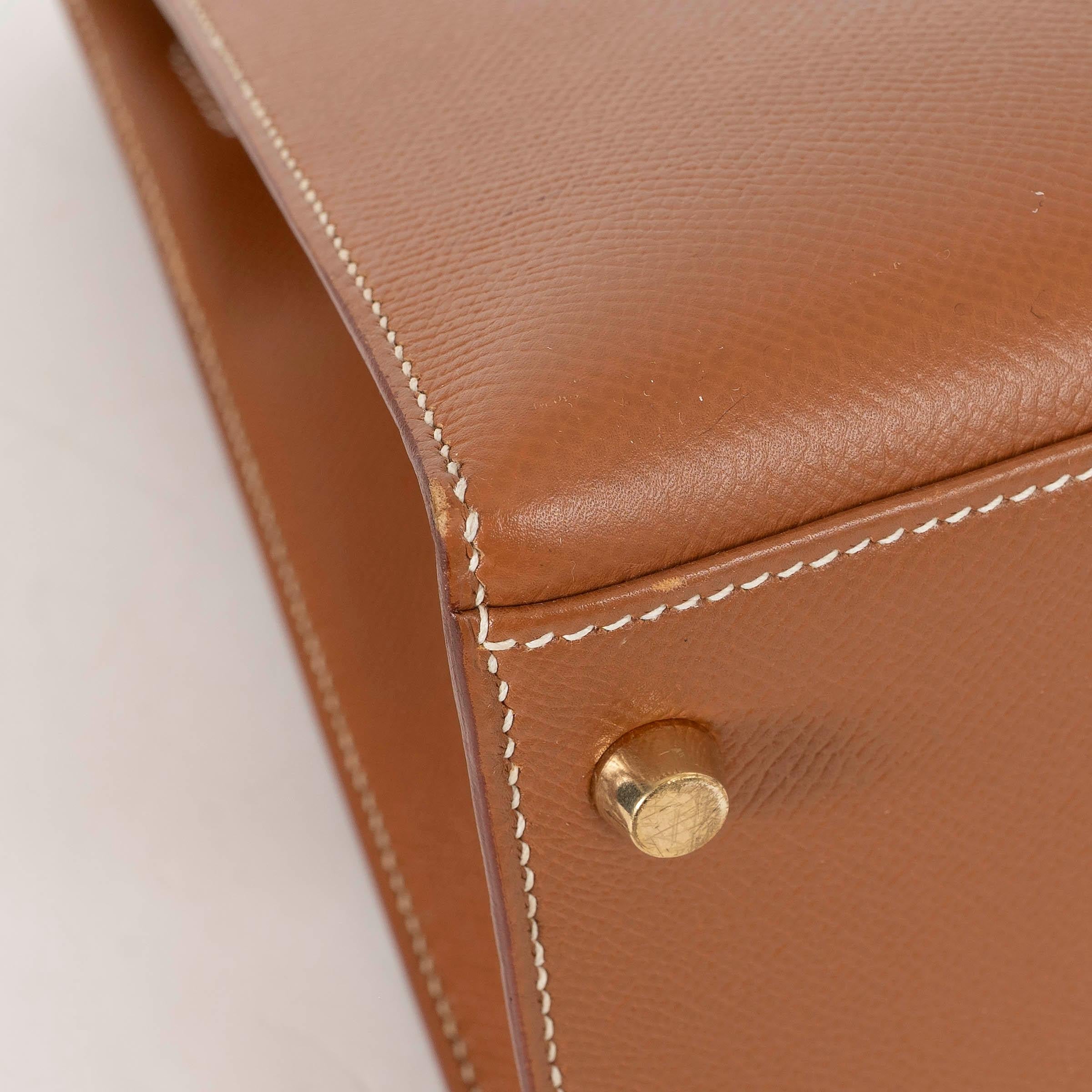 HERMES Oro cammello Epsom pelle KELLY 35 SELLIER Borsa w Oro in vendita 6