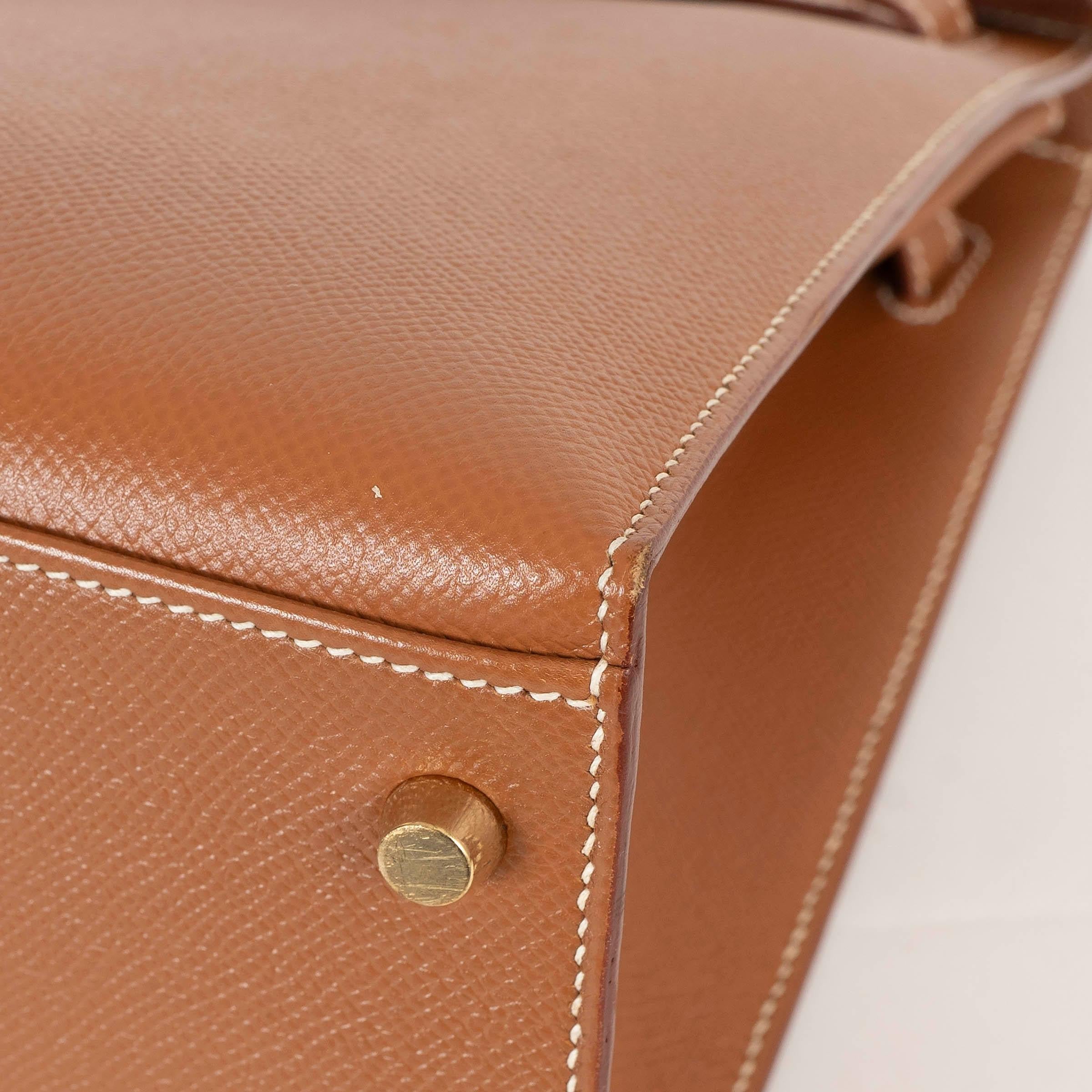 HERMES Oro cammello Epsom pelle KELLY 35 SELLIER Borsa w Oro in vendita 7