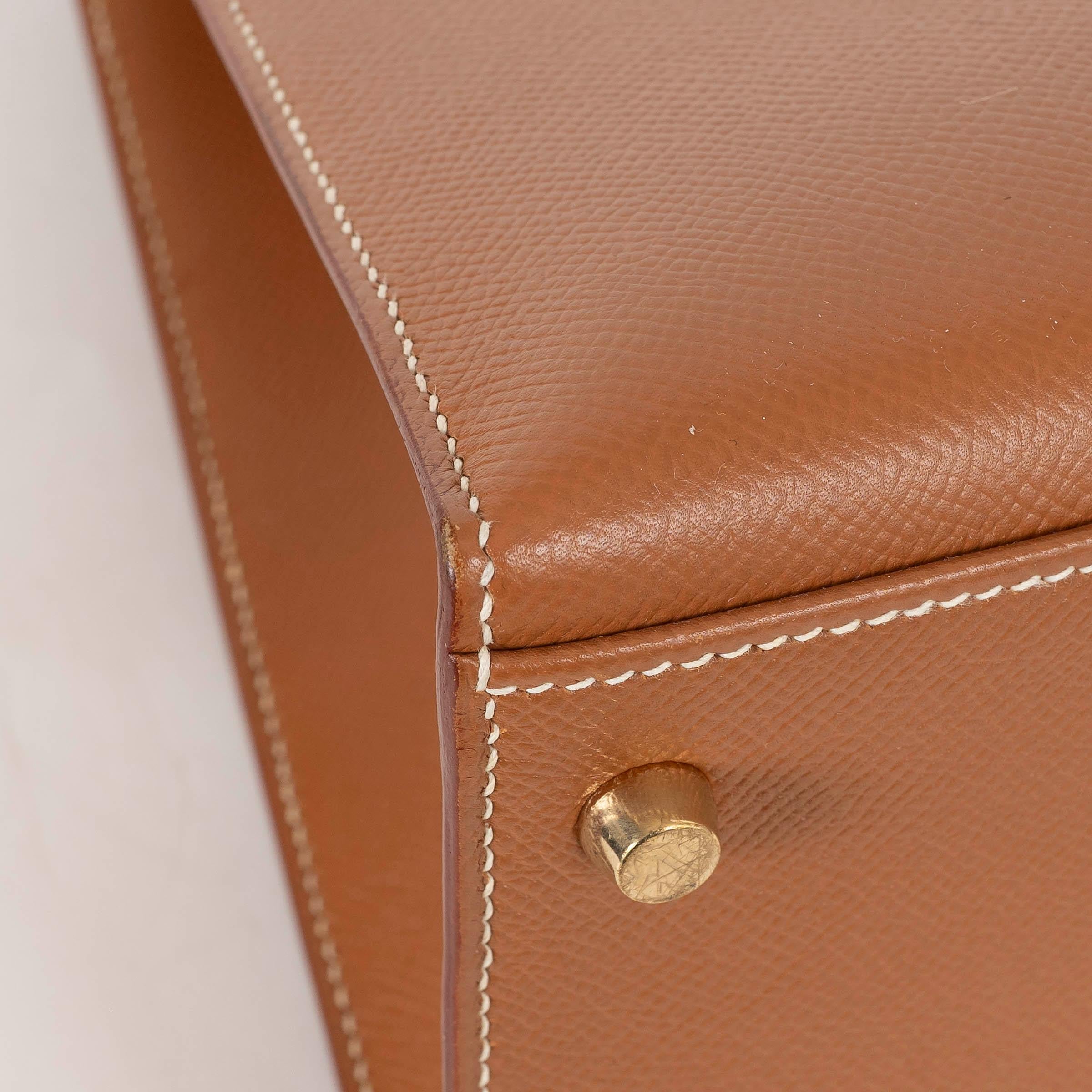 HERMES Oro cammello Epsom pelle KELLY 35 SELLIER Borsa w Oro in vendita 8