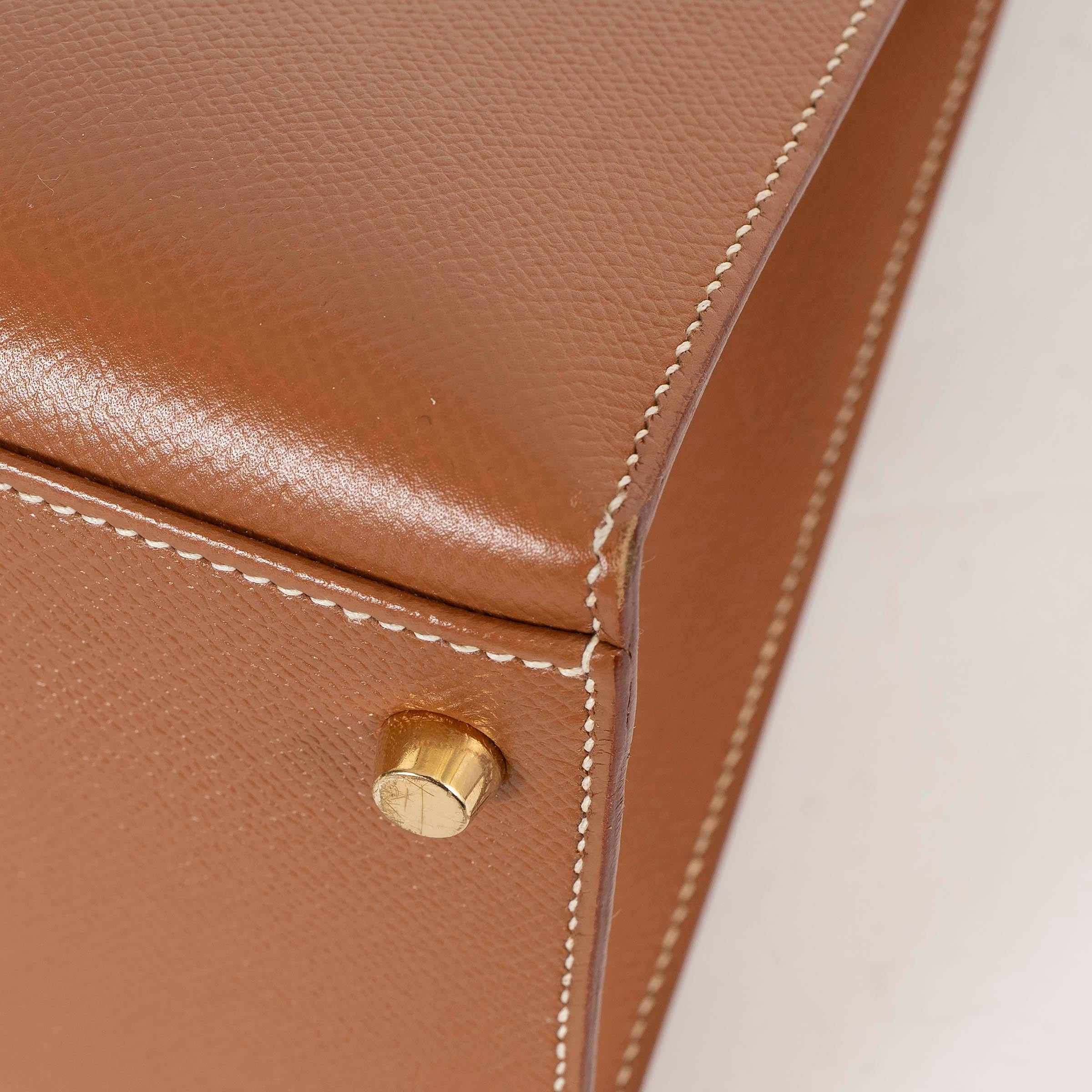HERMES Oro cammello Epsom pelle KELLY 35 SELLIER Borsa w Oro in vendita 9