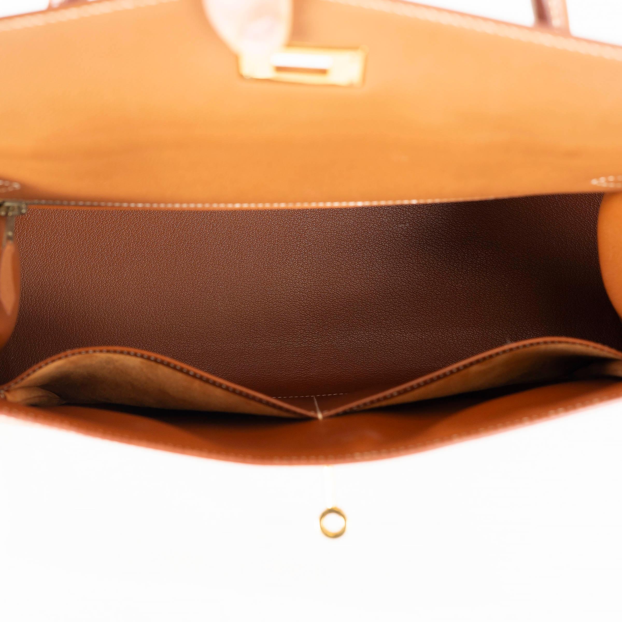 Donna HERMES Oro cammello Epsom pelle KELLY 35 SELLIER Borsa w Oro in vendita