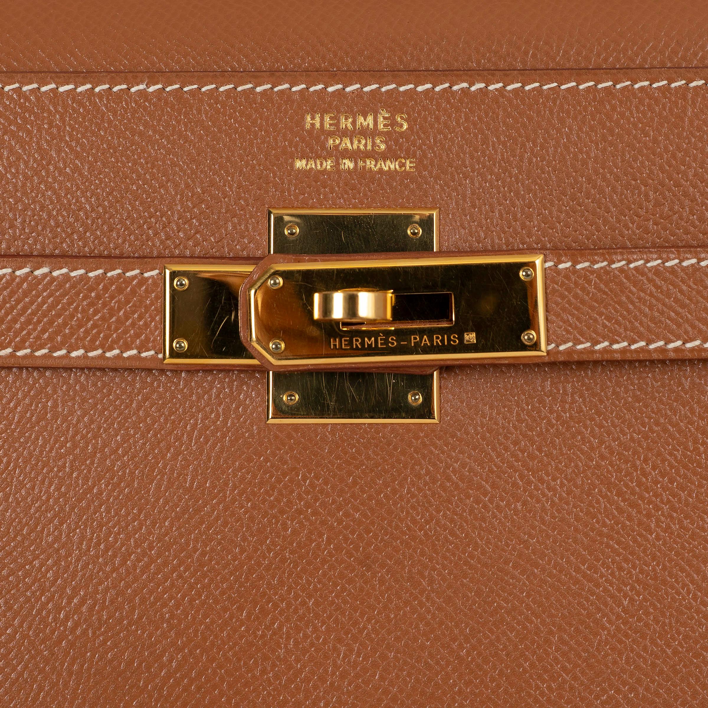 HERMES Oro cammello Epsom pelle KELLY 35 SELLIER Borsa w Oro in vendita 1