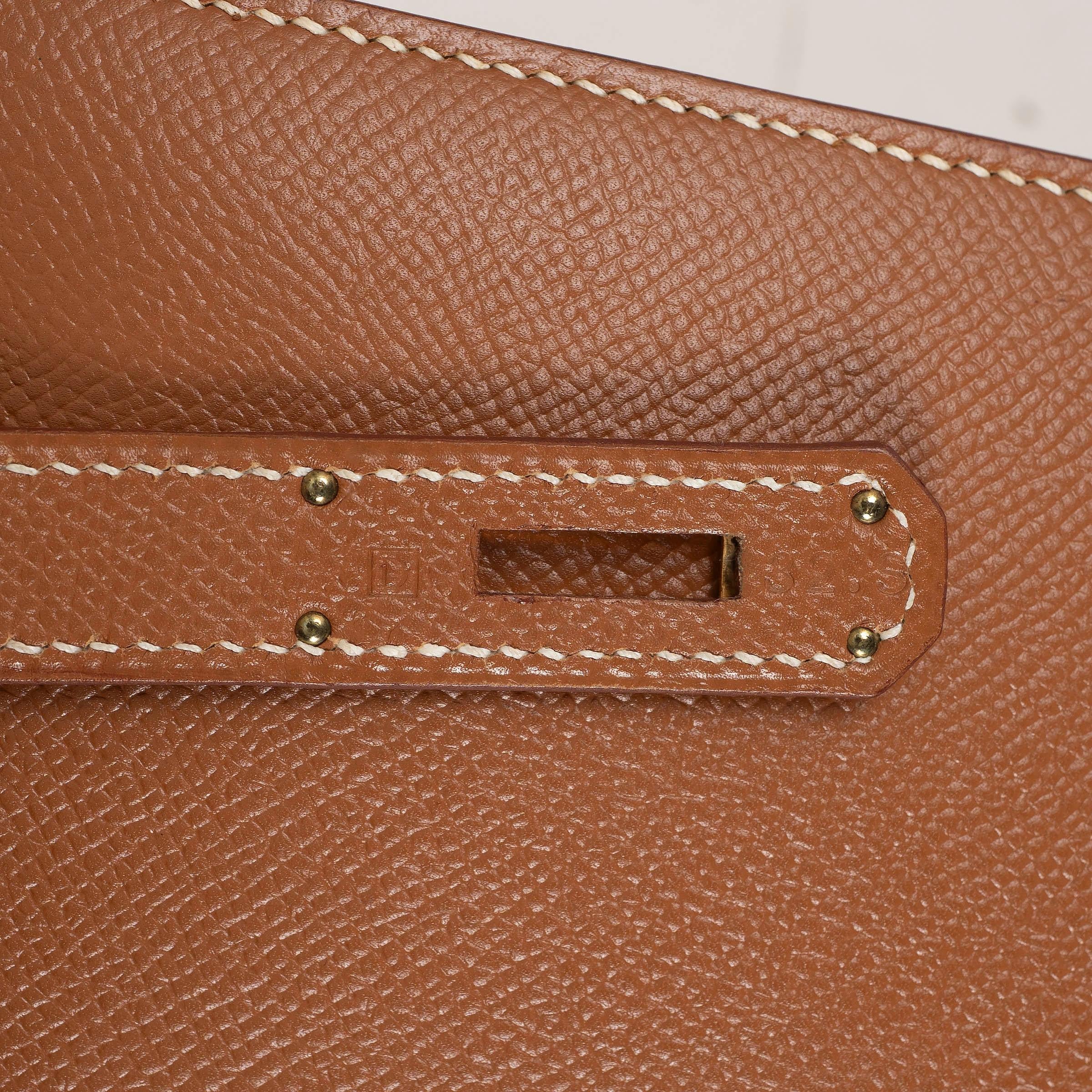 HERMES Oro cammello Epsom pelle KELLY 35 SELLIER Borsa w Oro in vendita 2