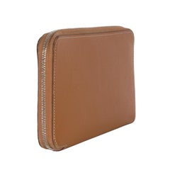 HERMES Gold camel Epsom leather SILK'IN CLASSIC Wallet