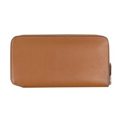HERMES Gold camel Epsom leather SILK'IN CLASSIC Wallet