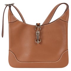 HERMES Oro cammello Evercolor pelle TRIM DUO 24 Crossbody Borsa Phw