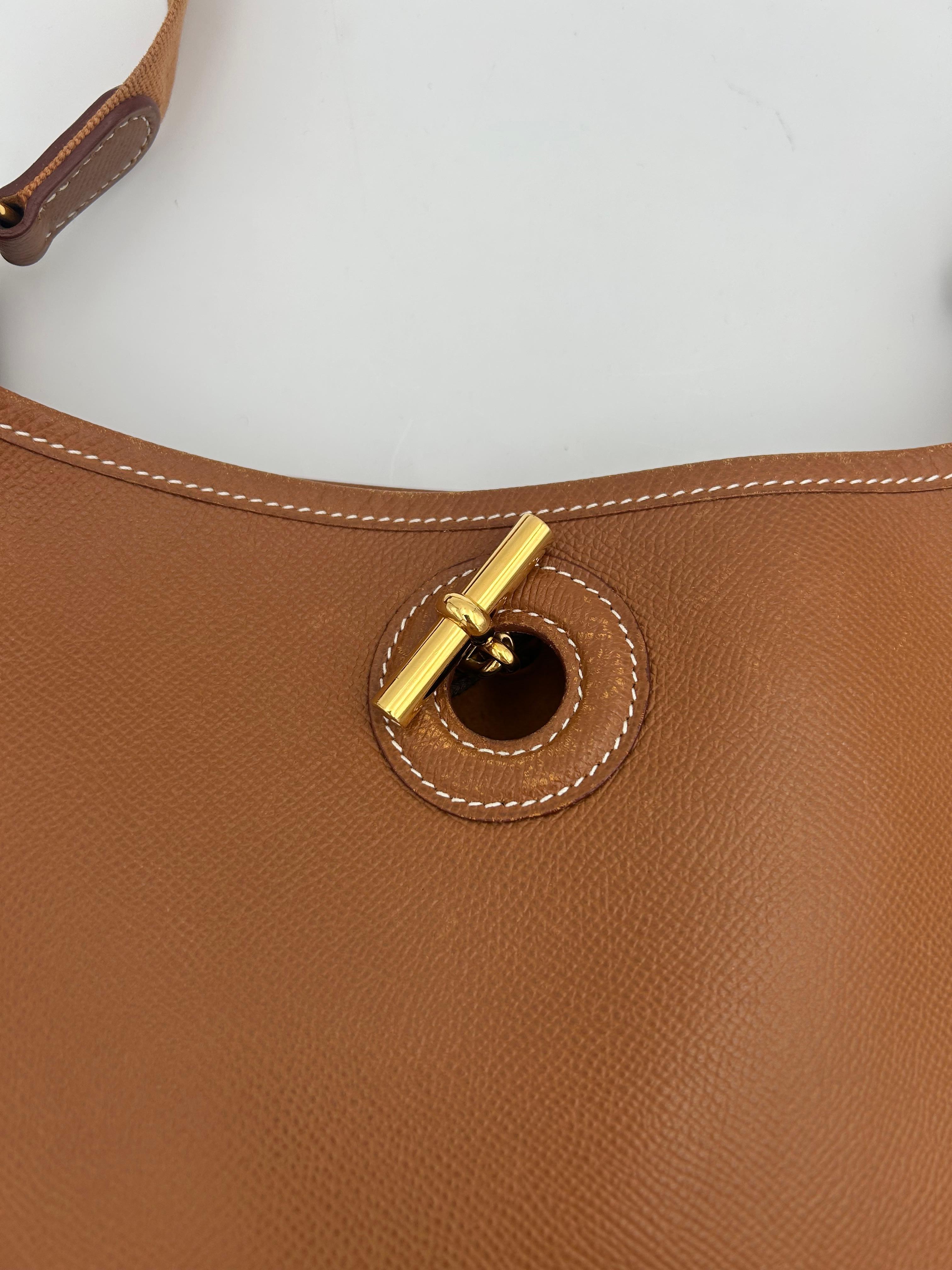Hermès Gold Camel Leather Vespa Bag 2014 In Good Condition For Sale In Palm Beach, FL