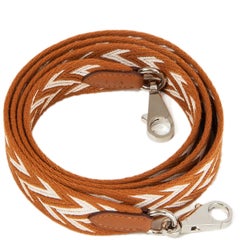 HERMES Gold (camel) SANGLE ZIGZAG 25mm Bag Strap Gold Blanc
