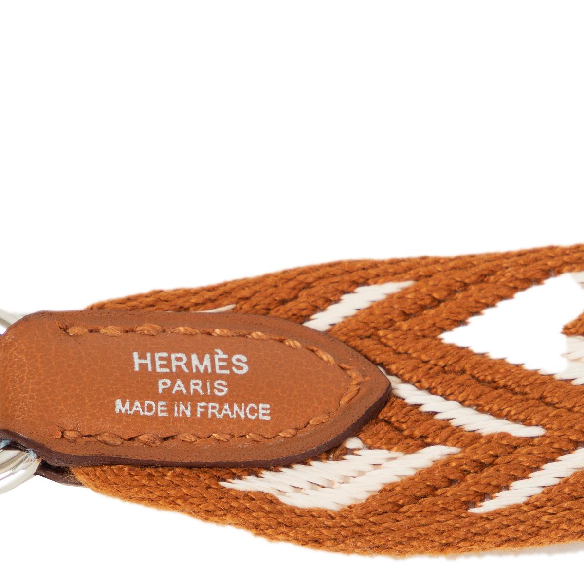 HERMES Gold (camel) SANGLE ZIGZAG 25mm Bag Strap Gold Blanc In New Condition In Zürich, CH