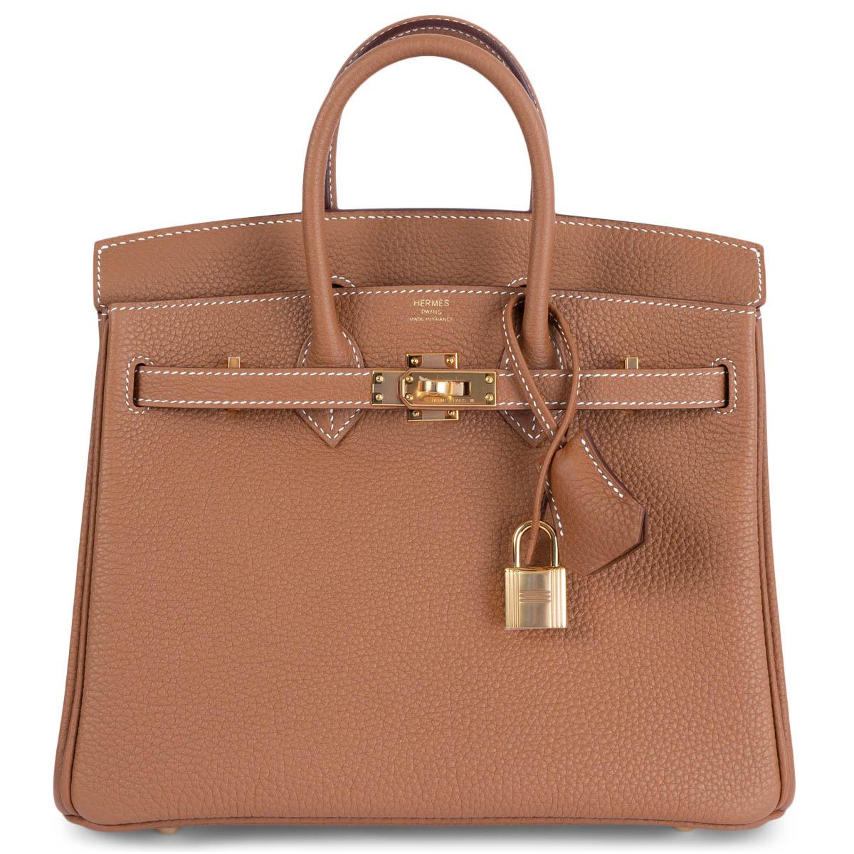 Women's HERMES Gold camel Togo leather BIRKIN 25 Bag Ghw BNIB