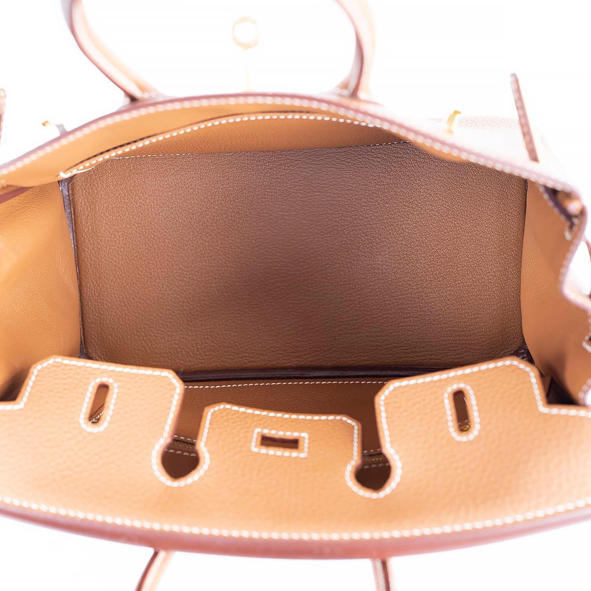 HERMES Gold camel Togo leather BIRKIN 25 Bag Ghw BNIB 1