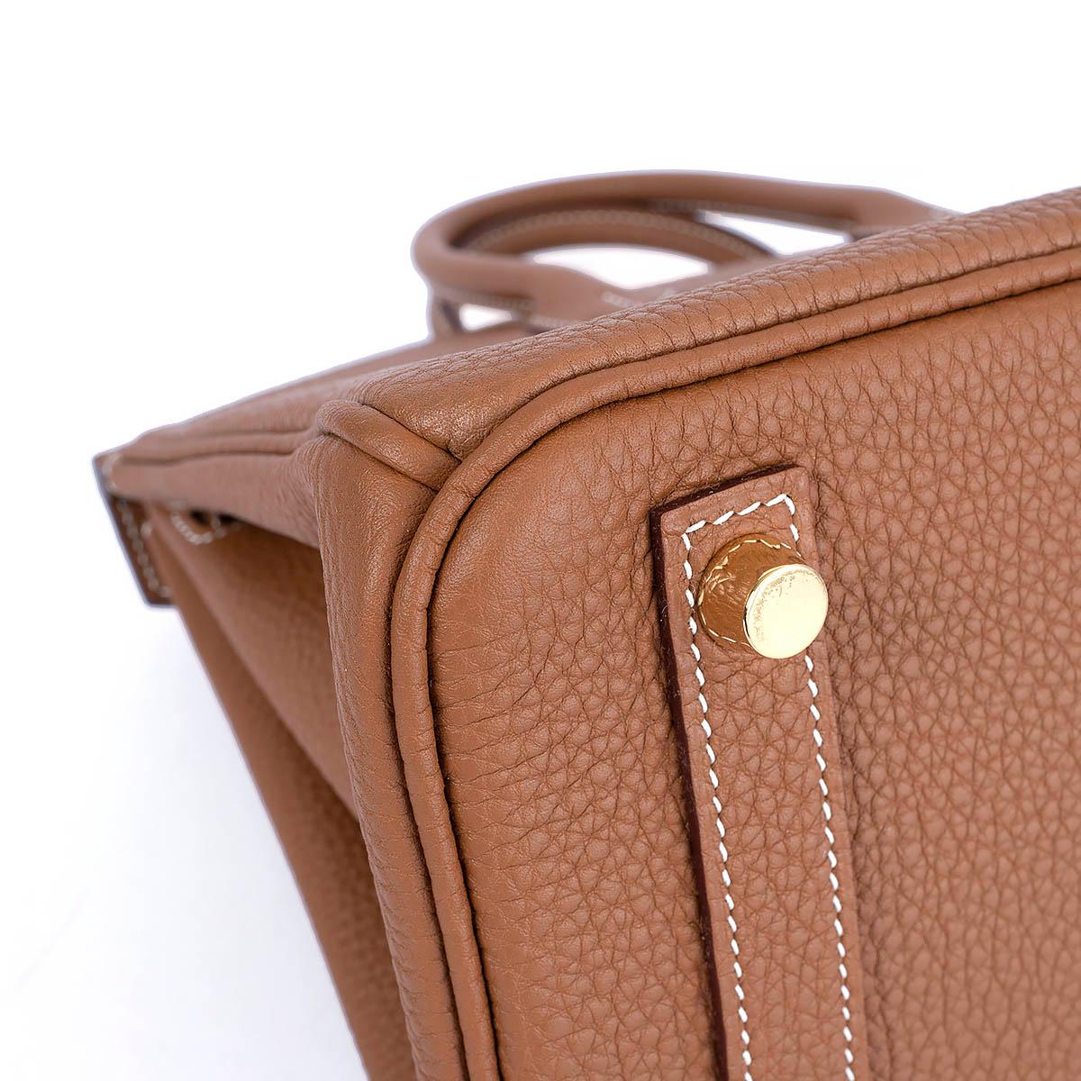 HERMES Gold camel Togo leather BIRKIN 25 Bag Ghw BNIB 3