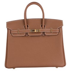 HERMES Gold camel Togo Leder BIRKIN 25 Tasche Ghw BNIB