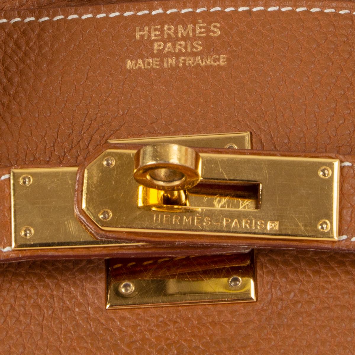 HERMES Gold camel Togo leather & Gold BIRKIN 35 Bag 2
