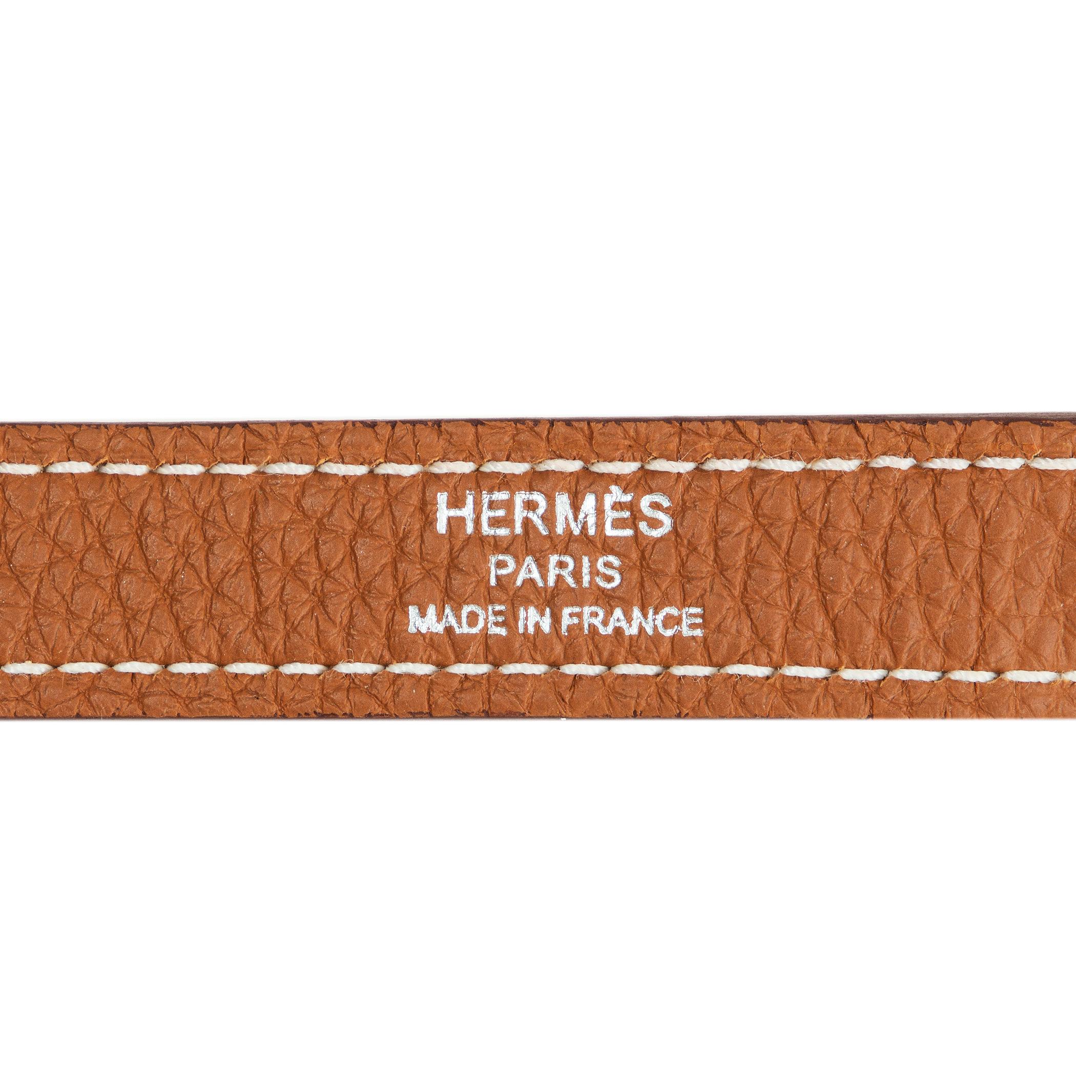 HERMES Gold (camel) Togo-Leder SANGLE KELLY/BOLIDE 25mm Taschenriemen (Braun)