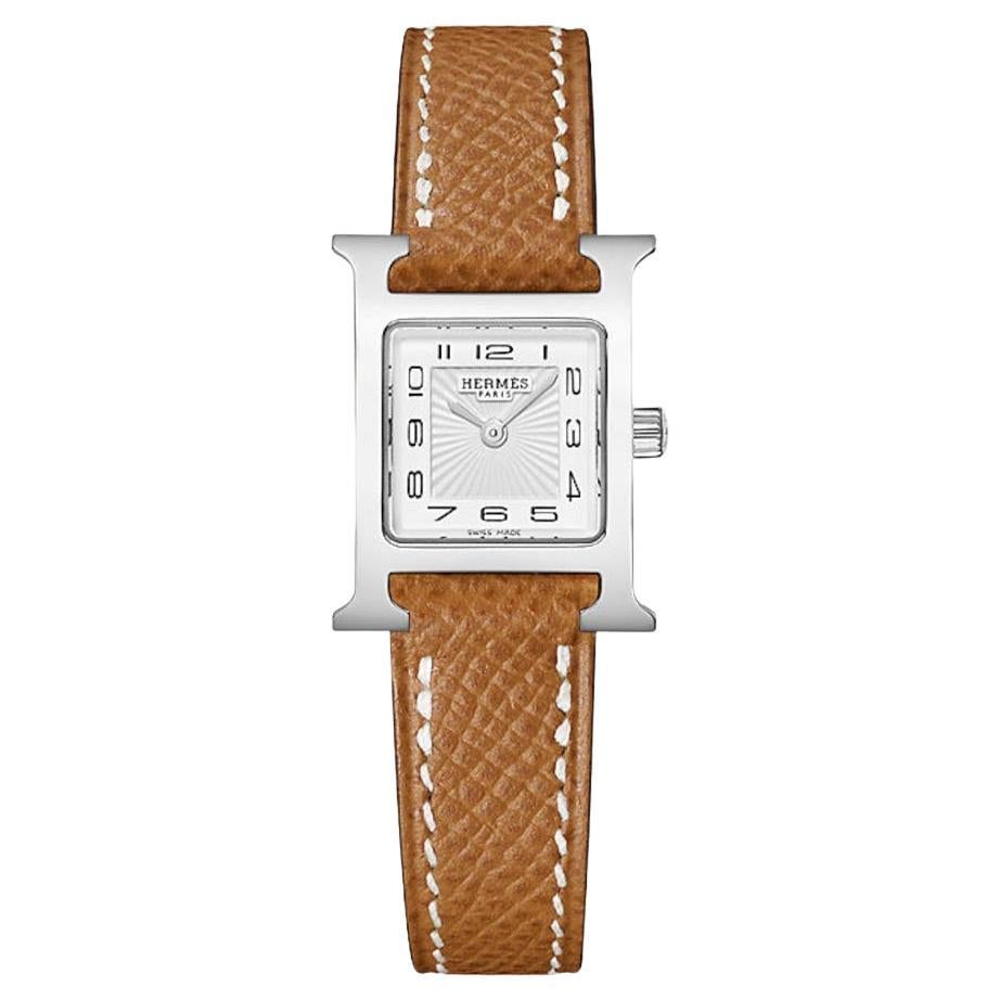 Hermes Gold Chestnut Heure H watch, Mini model, 21 mm