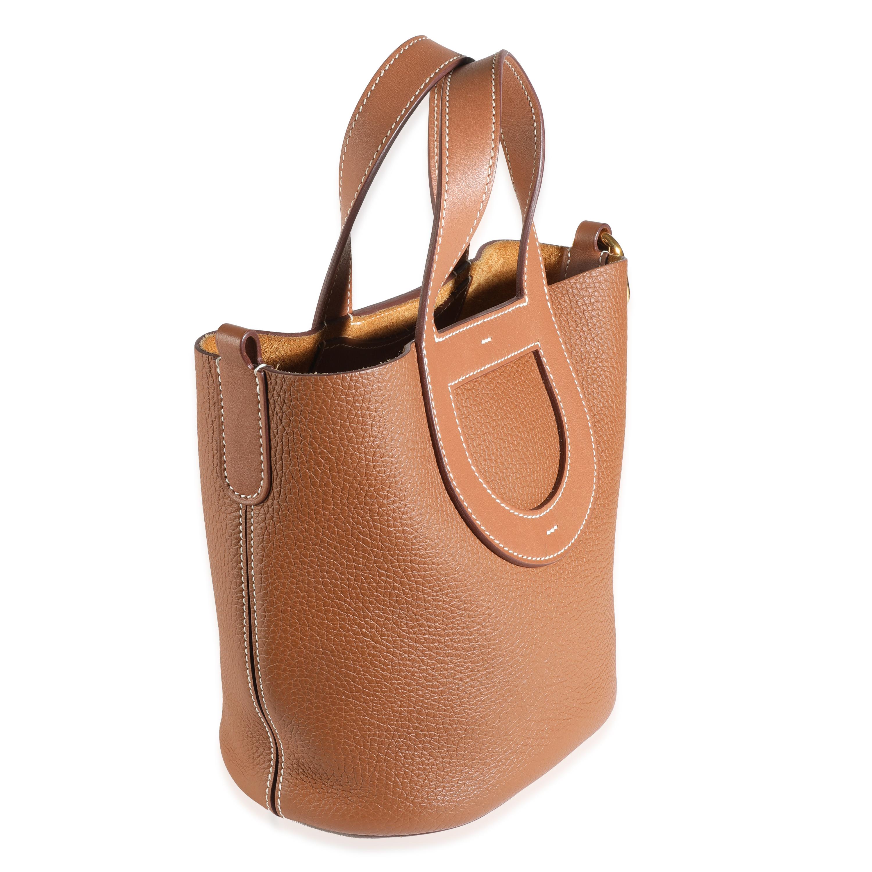 Hermès Gold Clemence In The Loop 18 GHW (Braun) im Angebot
