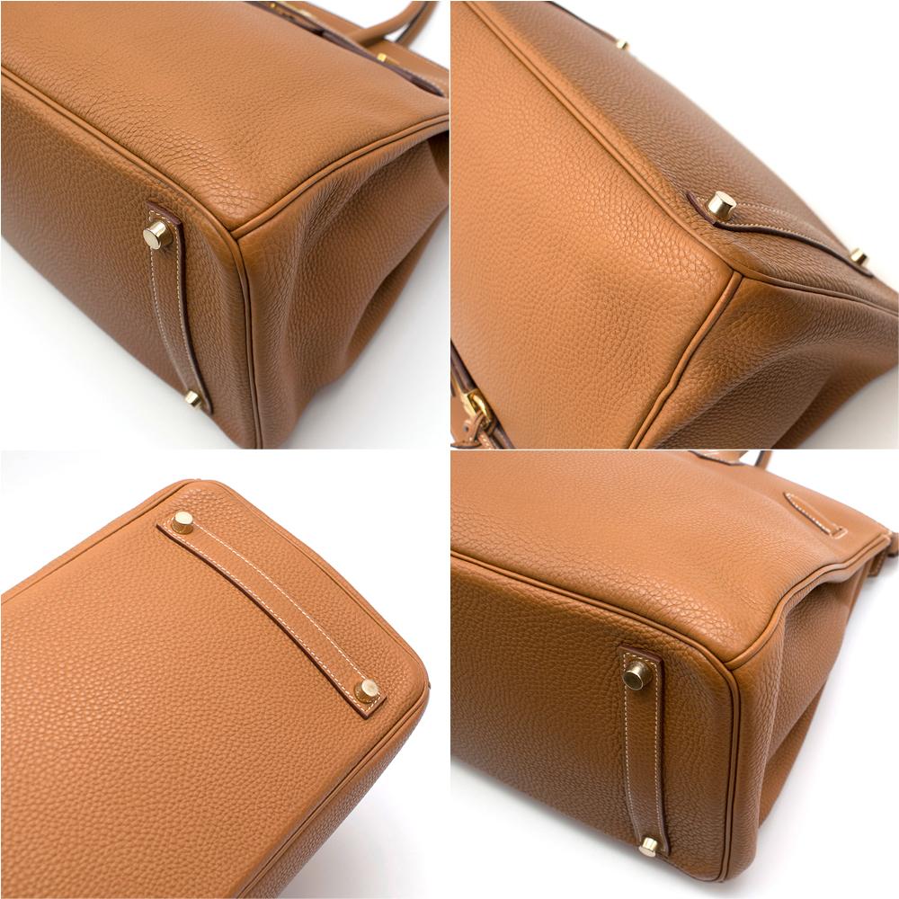 Hermes Gold Clemence Leather 35cm Birkin Bag 1