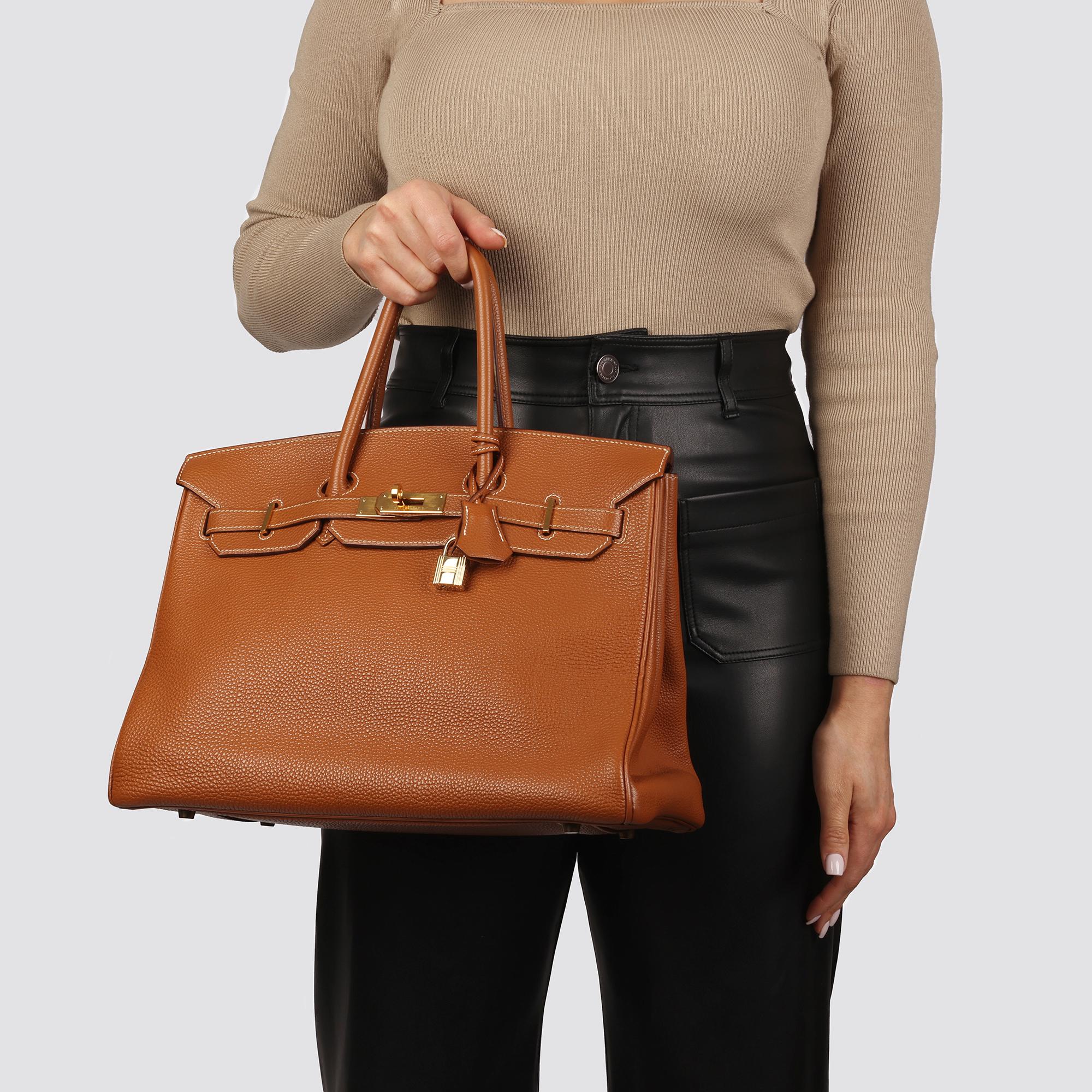 HERMÈS Gold Clemence Leather Birkin 35cm Retourne 6