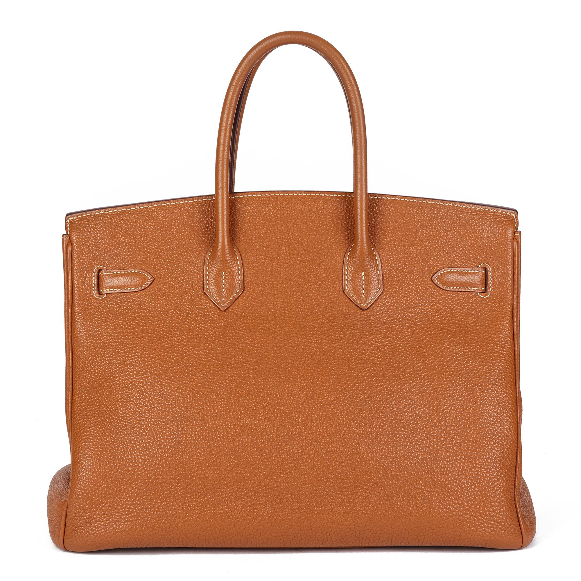 Brown HERMÈS Gold Clemence Leather Birkin 35cm Retourne