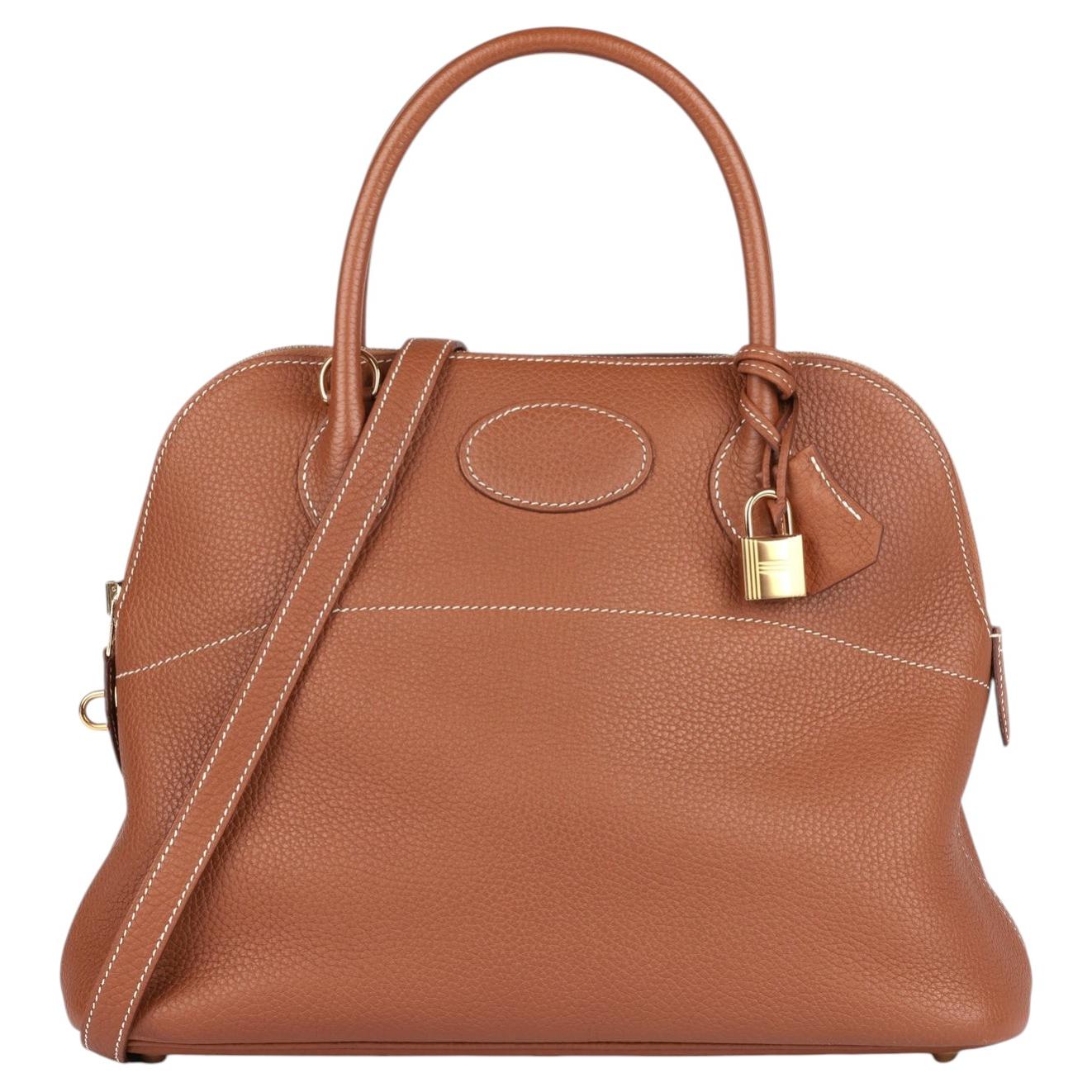 Hermès Gold Clemence Leather Bolide 31