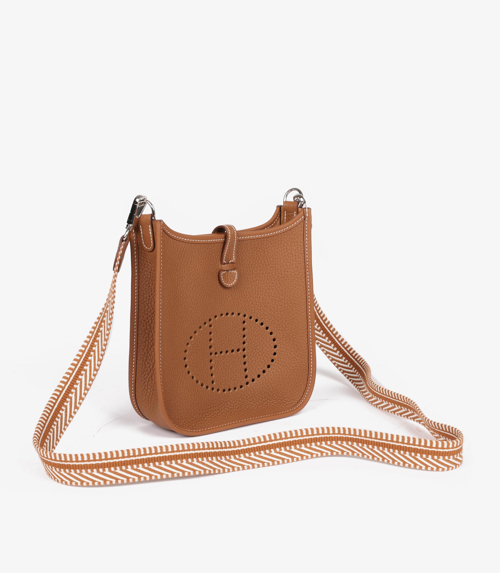 Hermès Gold Clemence Leather & Ecru Sangle Cavale Amazone Evelyne TPM 7