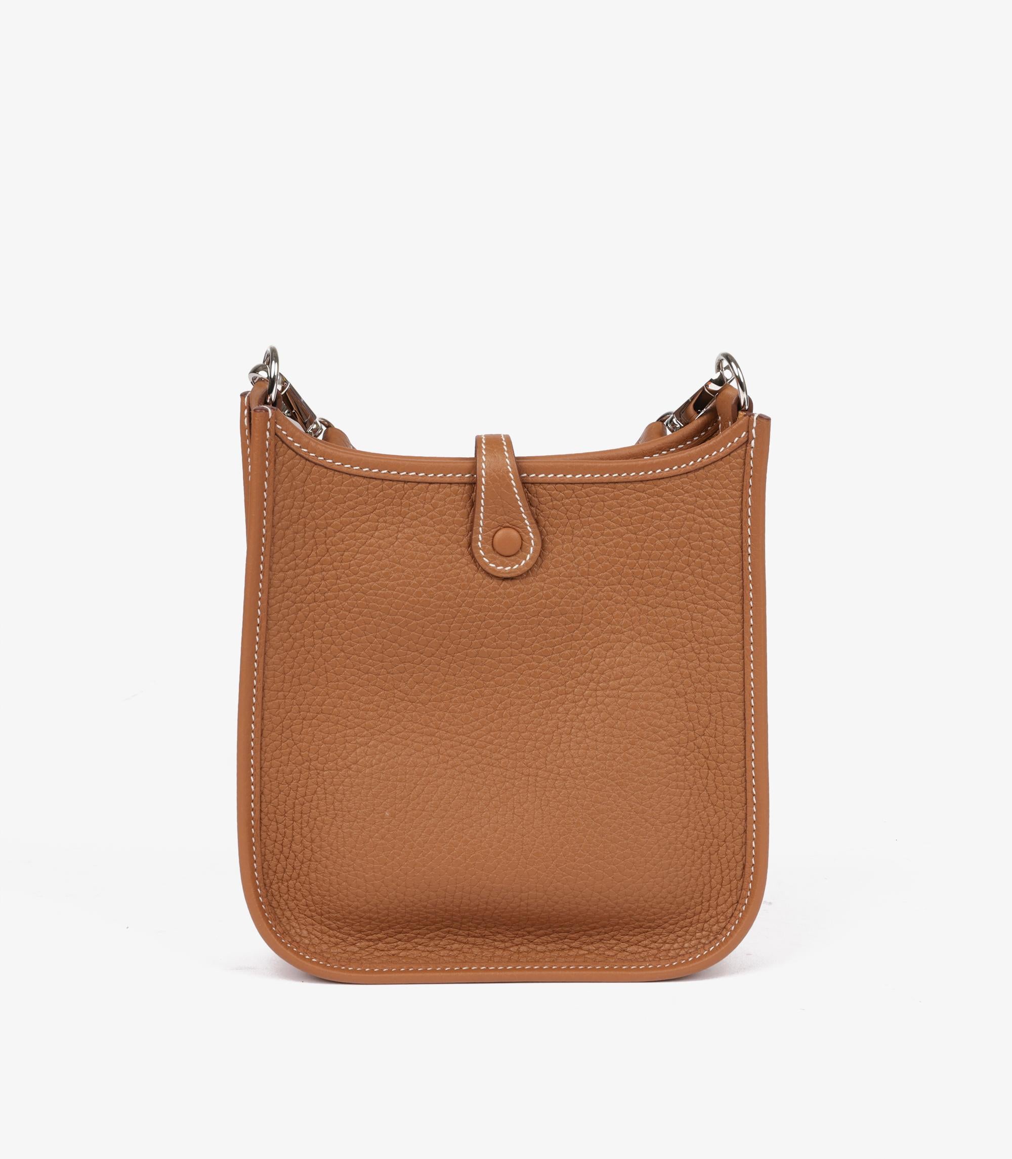 Hermès Gold Clemence Leather & Ecru Sangle Cavale Amazone Evelyne TPM

Brand- Hermès
Model- Evelyne TPM
Product Type- Crossbody, Shoulder
Serial Number- *
Age- Circa 2021
Accompanied By- Hermès Dust Bag, Box, Invoice, Care Booklet, Ribbon
Colour-